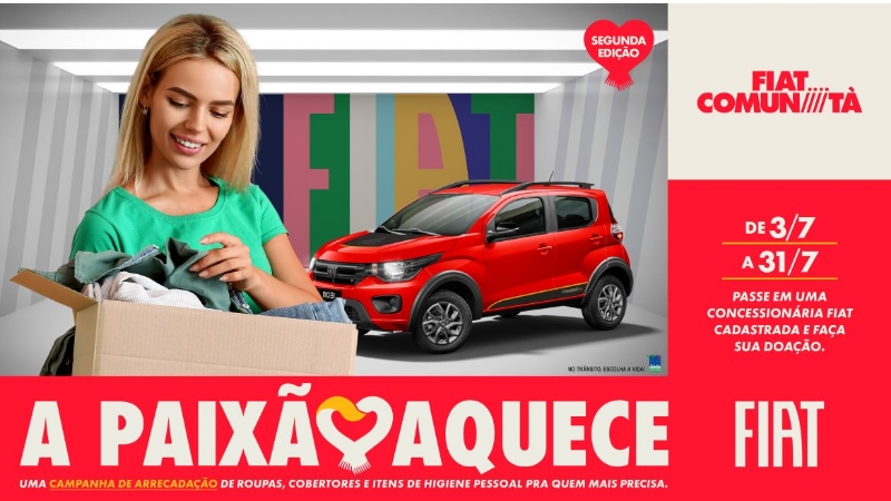 Fiat lança segunda edição da campanha que arrecada roupas e cobertores