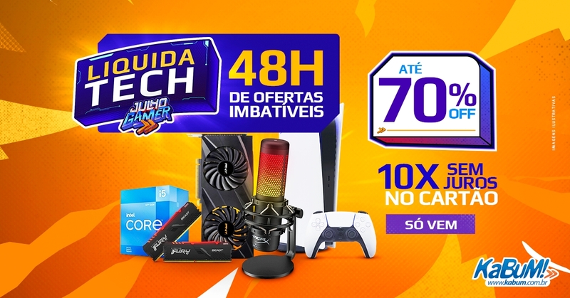 Liquida Tech do KaBuM! terá 48 horas seguidas de promoções