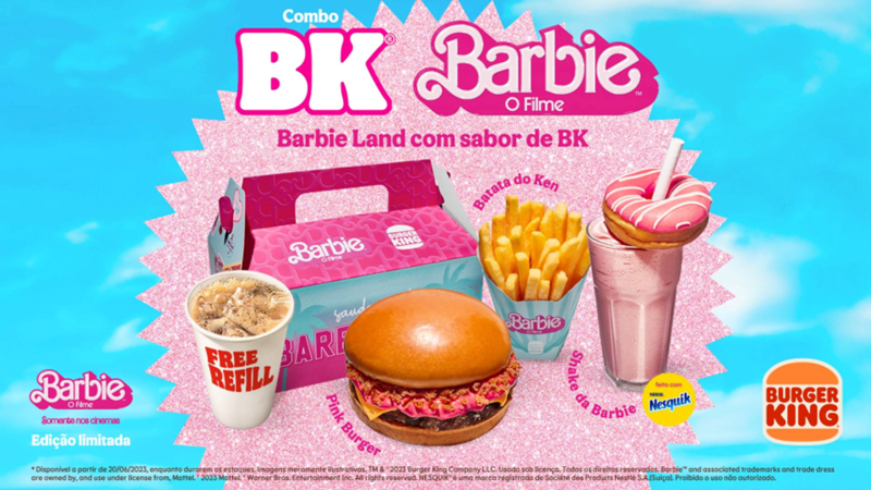 Burger King apresenta combo de lanche com molho rosa de 'Barbie O Filme'