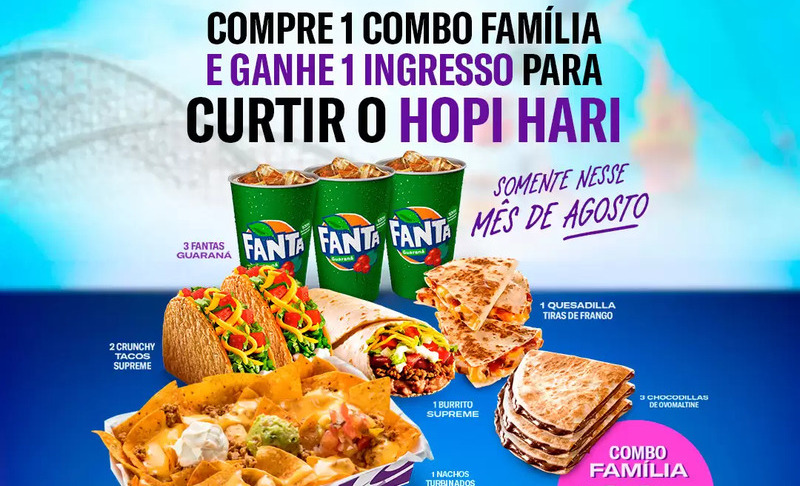 Taco Bell lança combo e leva clientes para o Hopi Hari