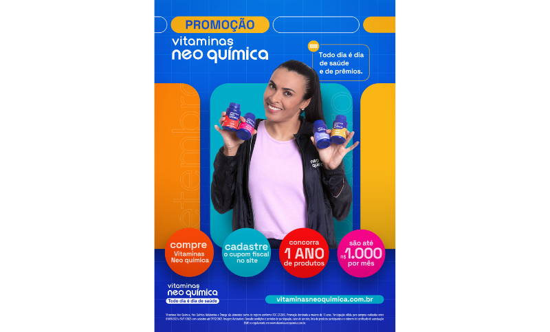 Neo Química lança campanha de vitaminas e distribui prêmios