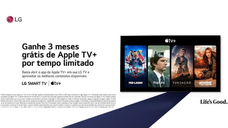 LG oferece aos clientes 3 meses gratuitos de Apple TV+    