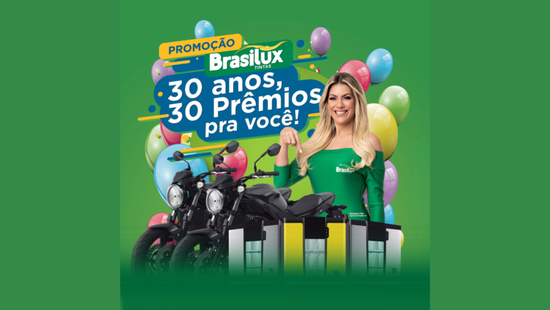 Brasilux comemora 30 anos com sorteios de cervejeiras e motos