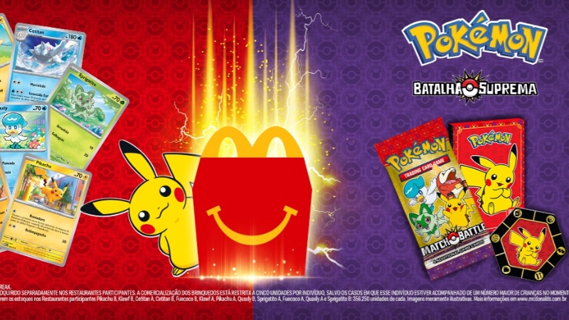 Pokémon retorna ao McLanche Feliz com novos Trading Cards