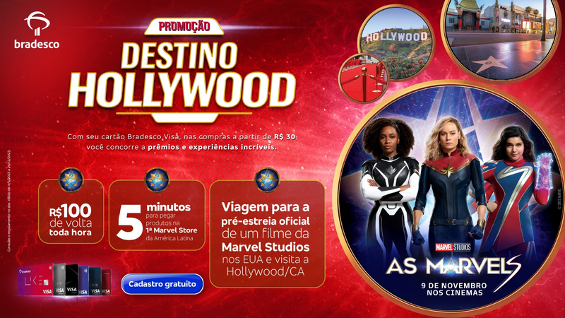 Bradesco e Visa levarão clientes para pré-estreia oficial de filme da Marvel Studios nos EUA