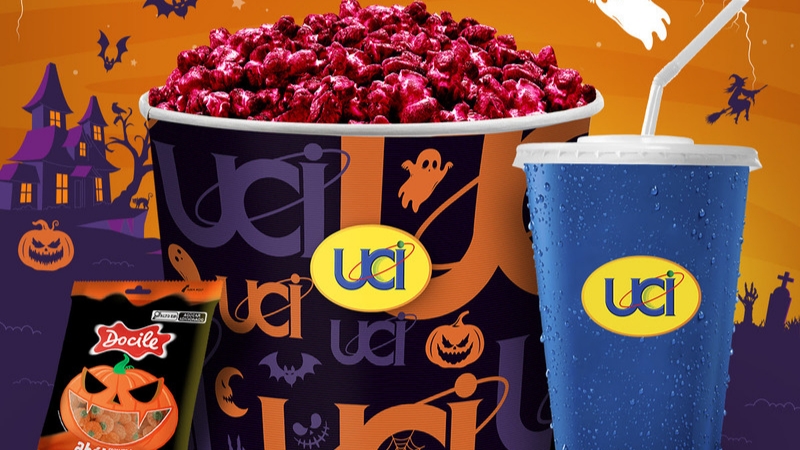 Rede UCI anuncia combo de Halloween com pipoca roxa e bala