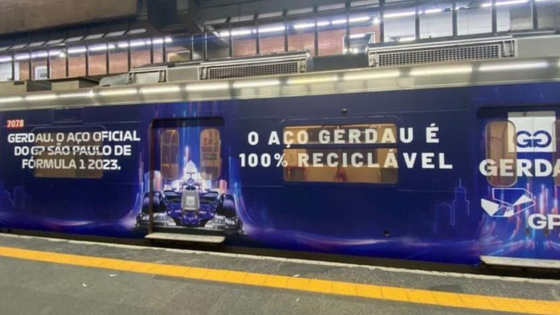 Gerdau envelopou trens em campanha para o GP de São Paulo de F1