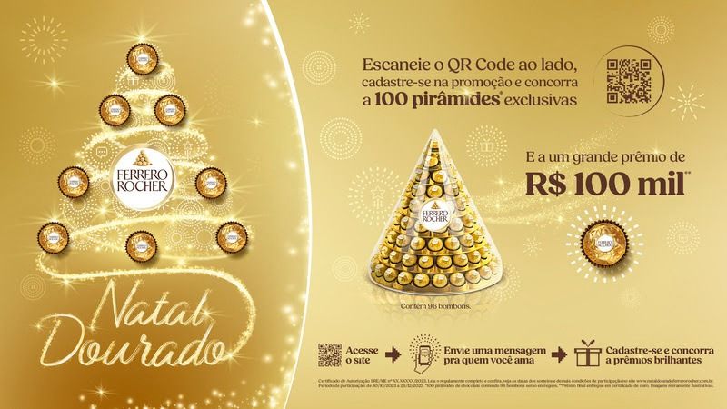 Ferrero Rocher apresenta Natal Dourado com plataforma de mensagens e prêmios exclusivos