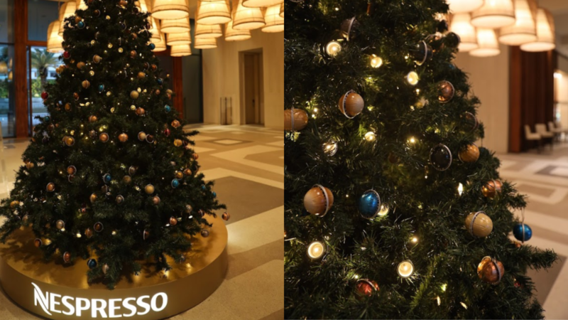 Nespresso põe árvore de Natal no Grand Hyatt Rio de Janeiro