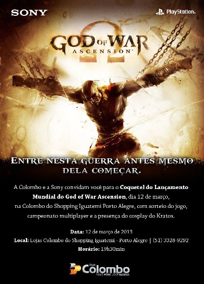 Lançamento do God of War: Ascension na Lojas Colombo