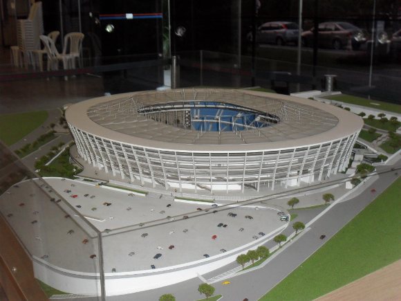 Maquete da Arena Fonte Nova em exposição no Piedade Maquete da Arena Fonte Nova em exposição no Piedade