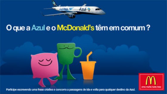 McDonald's e Azul parceiros em promoção McDonald's e Azul parceiros em promoção