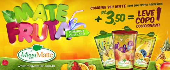 Copos colecionáveis na ação promocional do MegaMatte Copos colecionáveis na ação promocional do MegaMatte
