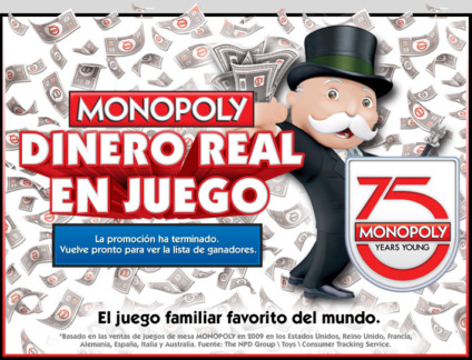 Monopoly entregou dinheiro de verdade