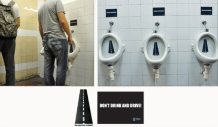 Mictórios promovem campanha de trânsito