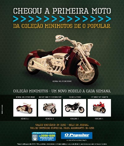 O Popular leva a seus leitores miniaturas de motos