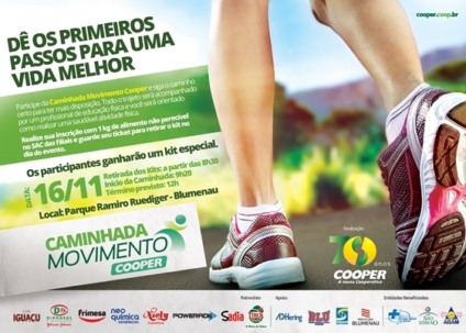 Blumenau sedia Caminhada Movimento Cooper