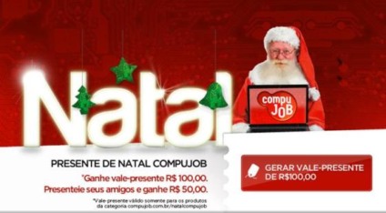 Compujob cria vale presente tecnológico Compujob cria vale presente tecnológico