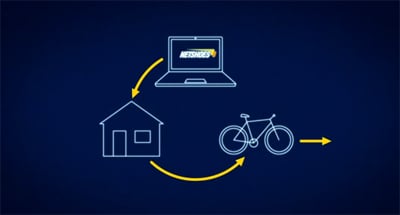 Netshoes inova na entrega de bikes