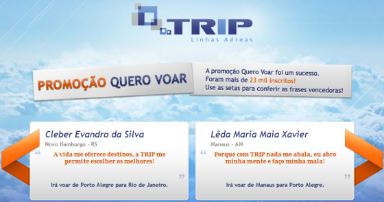 TRIP anuncia vencedores da promoção “Quero Voar”