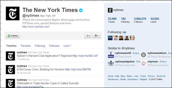 NYT maior no Twitter do que impresso