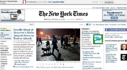 Site do The New York Times será pago 