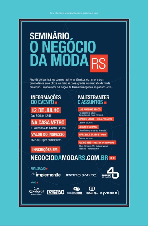 Seminário de moda com CEOs acontece em Porto Alegre