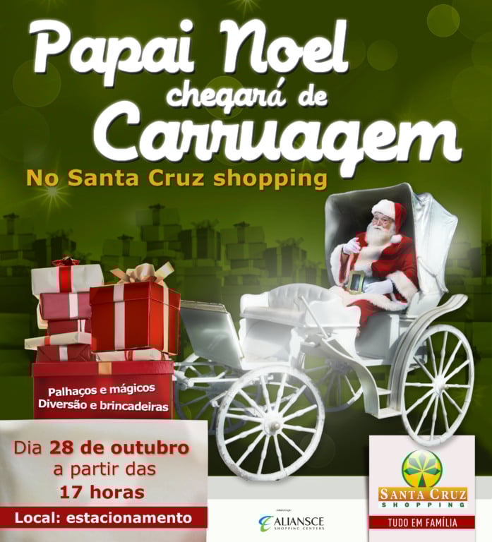 Papai Noel vai chegar de carruagem no Santa Cruz 