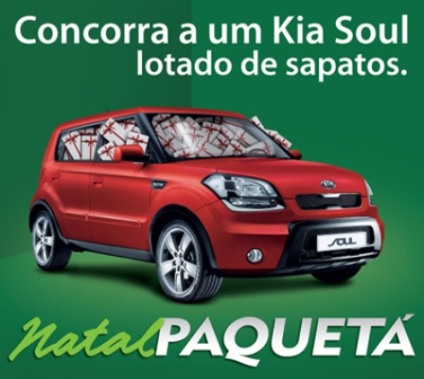 Natal Paquetá com KIA Soul recheado de sapatos
