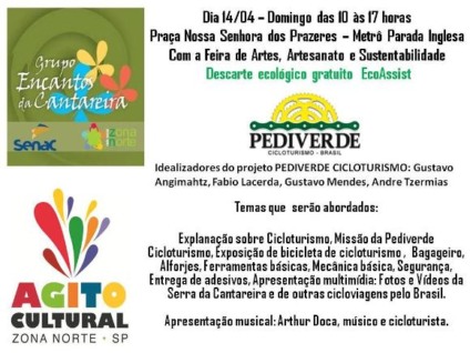 Pediverde Cicloturismo no Agito Cultural Zona Norte
