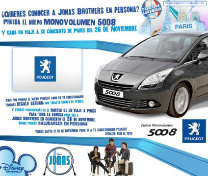 Peugeot e Disney levam espanhóis a show de Jonas Brothers