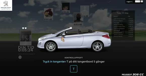 Segurando um Peugeot com o mouse