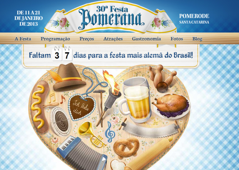 Site da 30º Festa Pomerana está no ar com ação promo