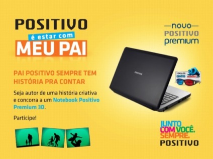 História em quadrinhos na promo da Positivo Informática