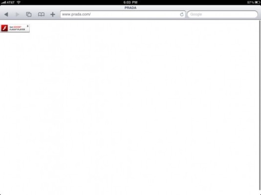 Sites de luxo não rodam no iPad Sites de luxo não rodam no iPad