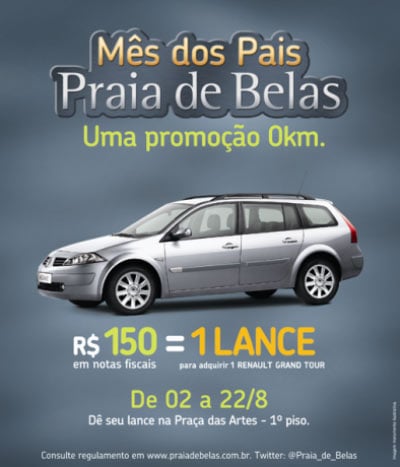 Menor lance único na promoção do Praia de Belas
