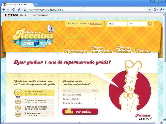 Prezunic patrocina concurso de receitas on-line