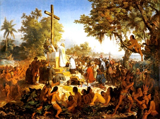 Meirelles, Victor (1832 – 1903) Primeira Missa no Brasil , 1860 leo sobre tela 268 x 356 cm Museu Nacional de Belas Artes (Rio de Janeiro, RJ) Reproduo fotogrfica Lula Rodrigues