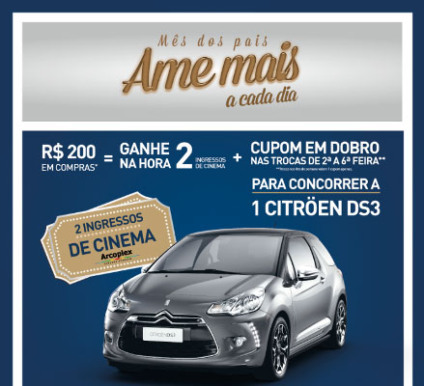 Park Europeu sorteia um Citröen DS3 no Dia dos Pais