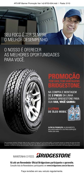 Promoção "Tem van, tem vantagens Bridgestone"