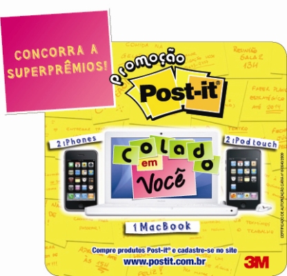 Post-it realiza a promoção "Colado em Você"