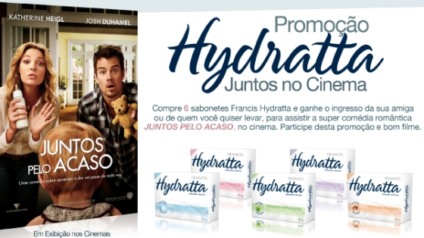 Juntos no cinema na ação promocional da Hydratta