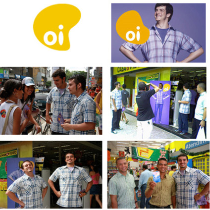 Promotores da Oi caracterizados de Ligador abordaram consumidores