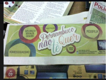Propaganda homofóbica é publicada em jornal de PE