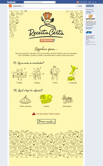 Supergasbras com "Receita Certa" no Facebook