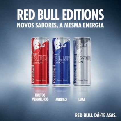 Energia de Red Bull agora em três novos sabores