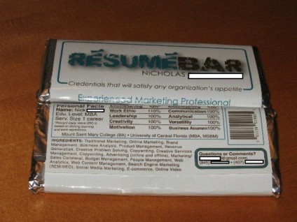 Resume like candy wrapper to get the job