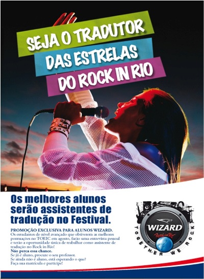 Alunos da Wizard serão intérpretes no Rock in Rio 