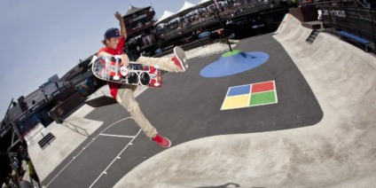 Ryan Sheckler performs during Skateboard Street Finals at Summer X Games 18 in Los Angeles, CA – USA, July 1, 2012.