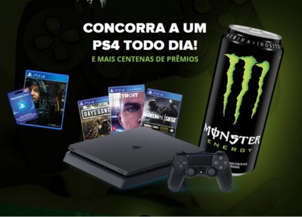 Playstation todo dia na ação promo do Monster Energy